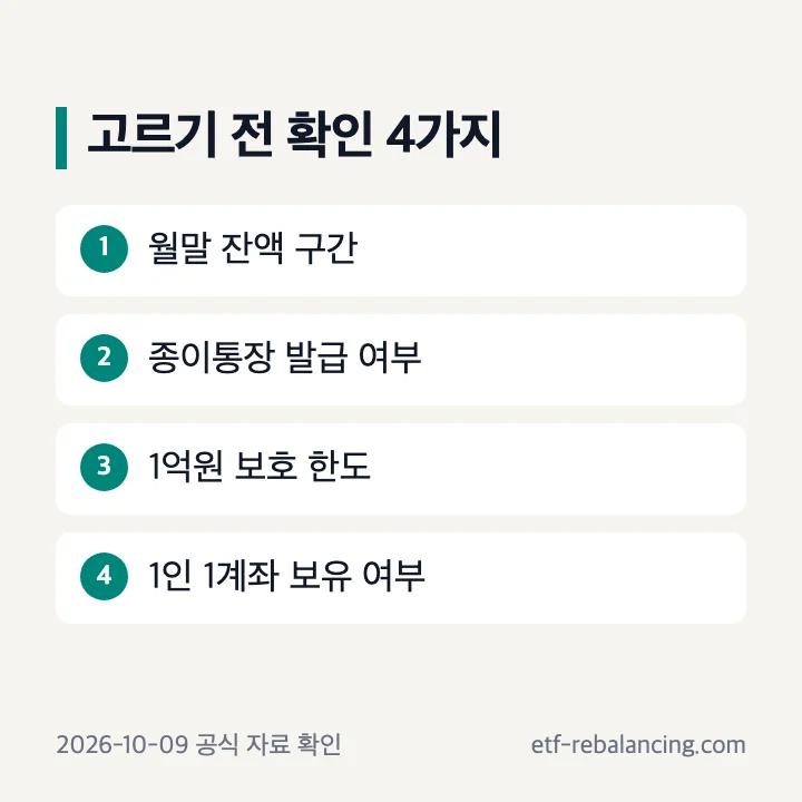 하나 파킹통장 고르기 전 확인 4가지