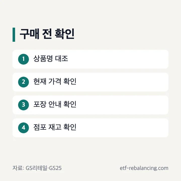 GS25 협업 찹쌀떡 구매 전 확인 항목