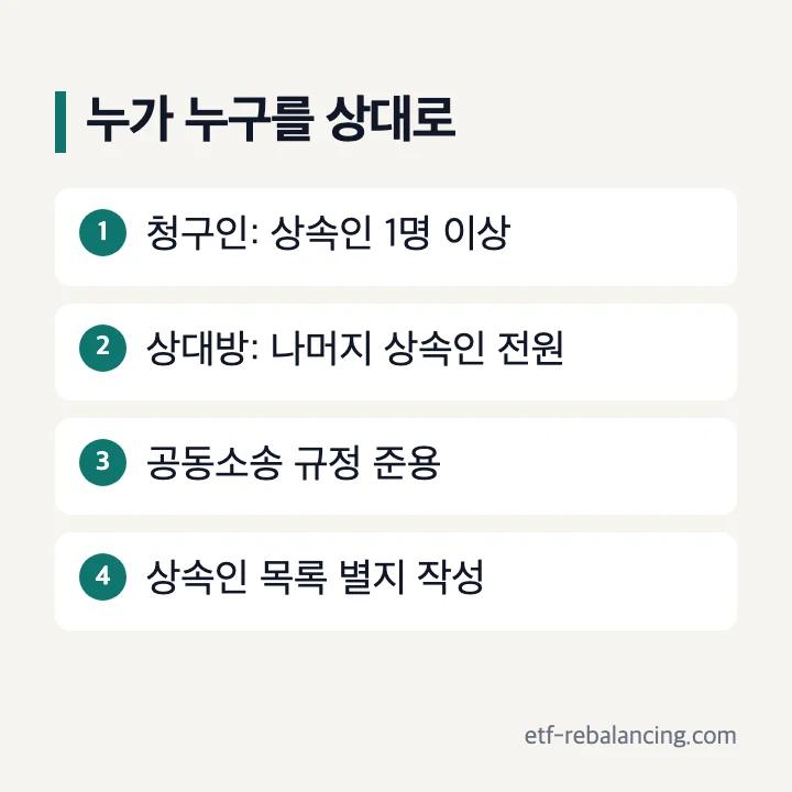 상속분할청구소송 청구인과 상대방 정하는 법