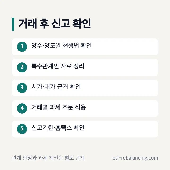 특수관계인 거래 과세와 신고 확인 순서
