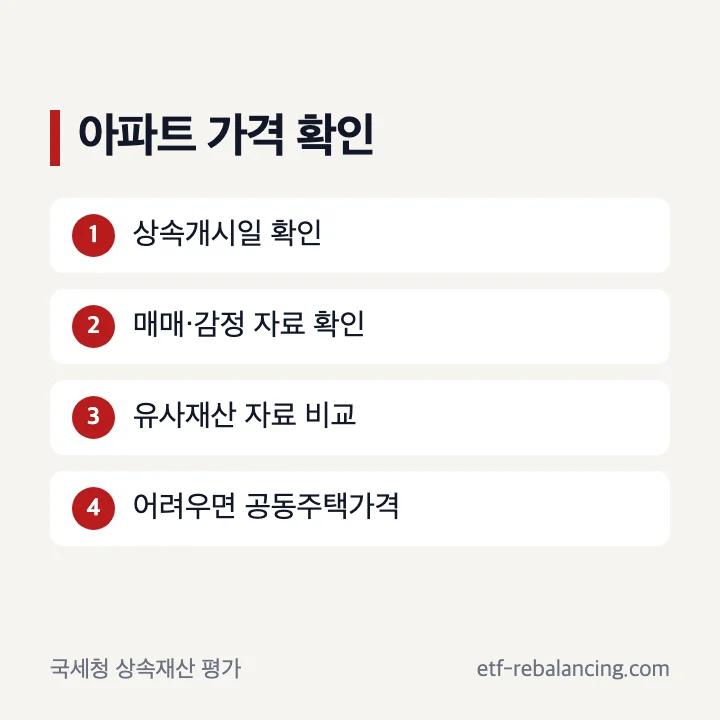 아파트 상속세 기준 시가 매매 감정 경매 자료 확인