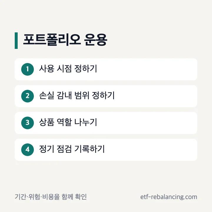 IRP 포트폴리오 운용 순서