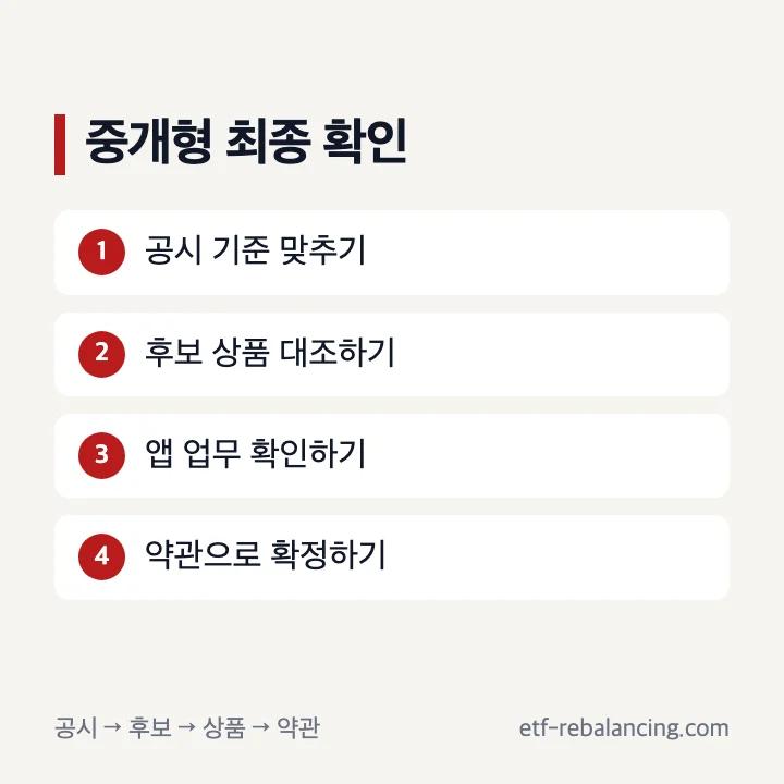 중개형 ISA 공시 상품 약관 최종 확인 순서