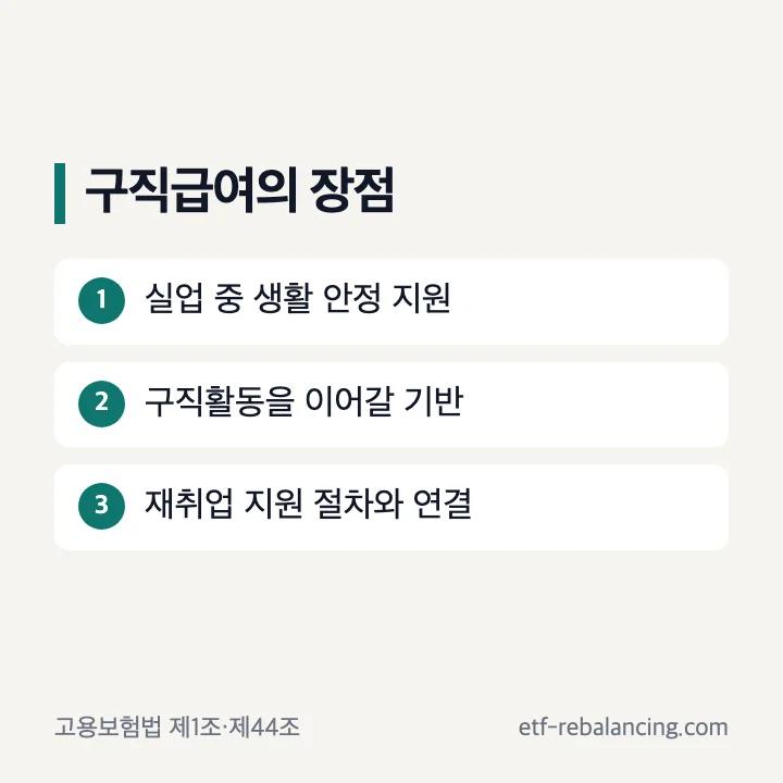 구직급여 장점 생활 안정 구직활동 지원