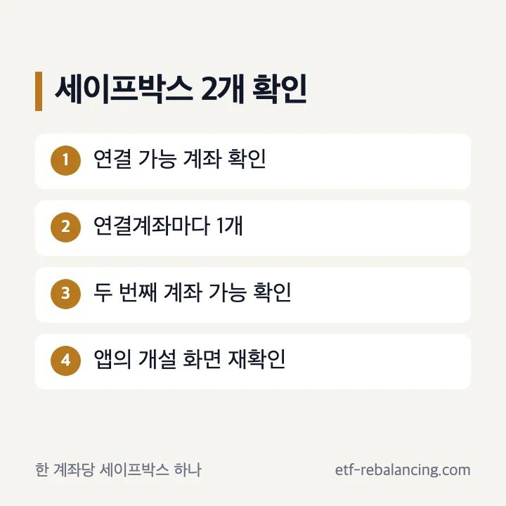 카카오뱅크 세이프박스 2개와 연결계좌 기준