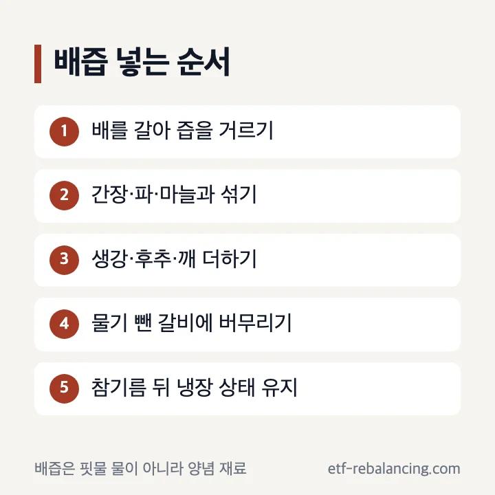 LA갈비 양념에 배즙을 넣는 순서와 확인할 점
