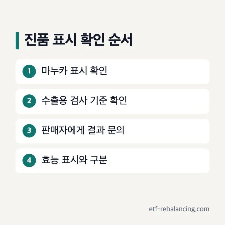 마누카꿀 표시와 수출용 진품 검사 근거를 확인하는 순서