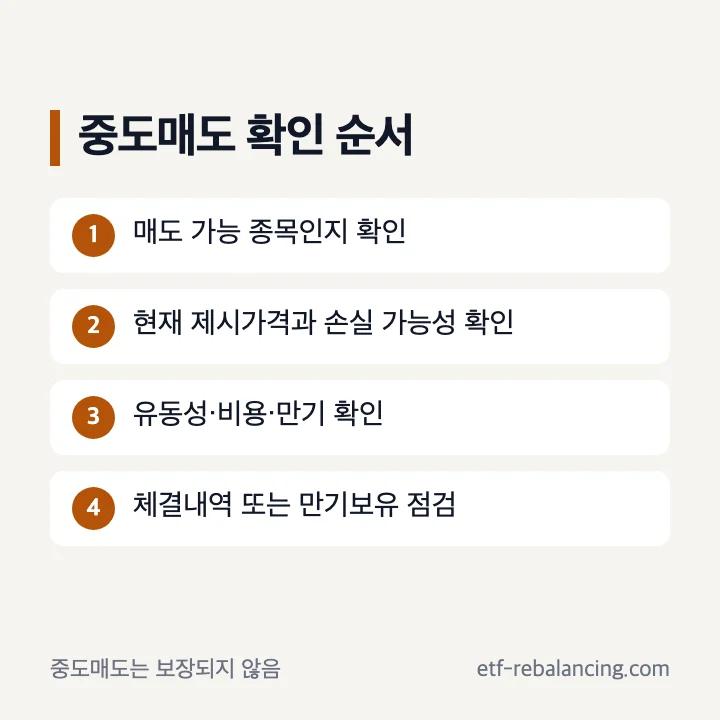 장외채권 중도매도 가능 여부 가격 유동성 확인