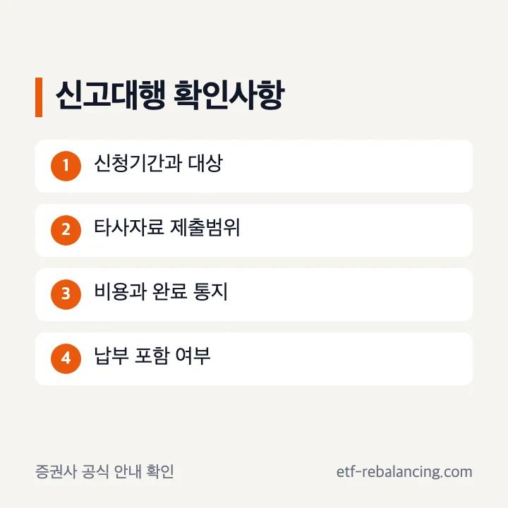 해외주식 양도소득세 신고대행 확인사항
