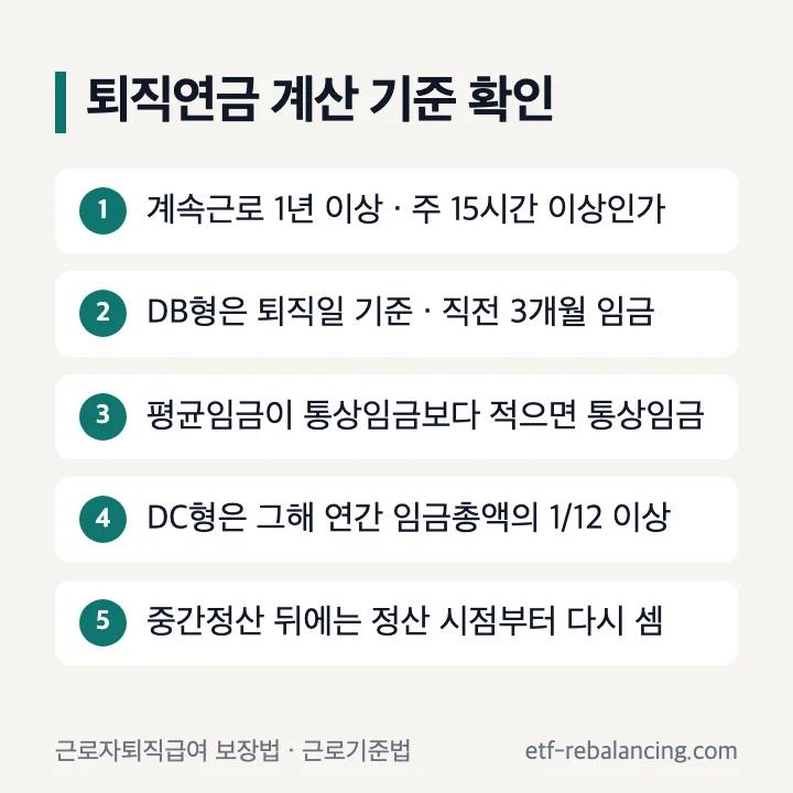 퇴직연금 계산 기준 확인 5가지