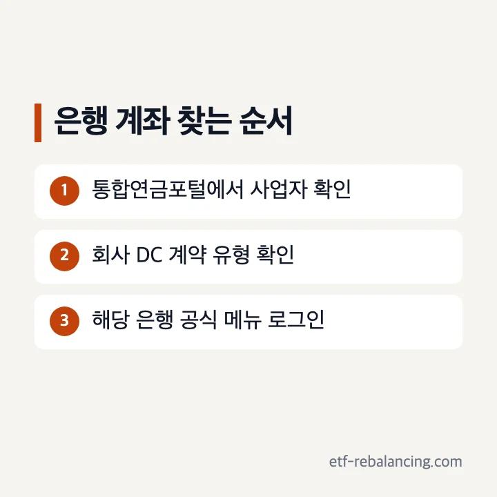 신한은행 기업은행 퇴직연금 DC형 확인 경로