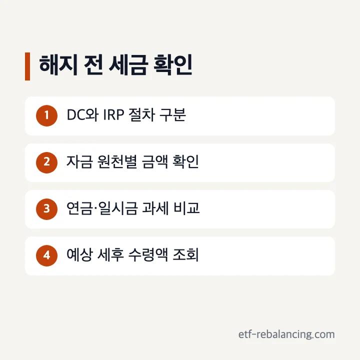퇴직연금 DC형 해지와 세금의 자금 원천 구분