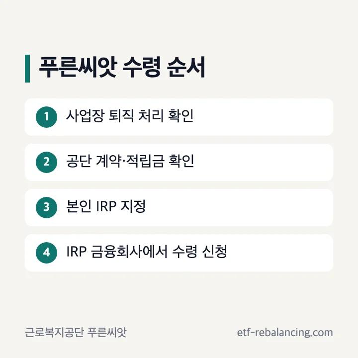 푸른씨앗 퇴직연금 계약 확인 IRP 지정 급여 이전 순서