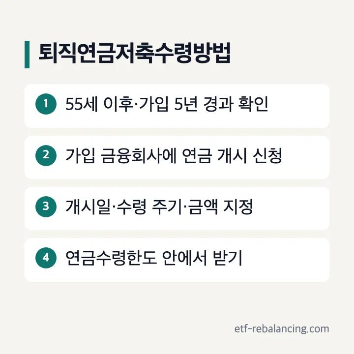 퇴직연금저축수령방법 4단계