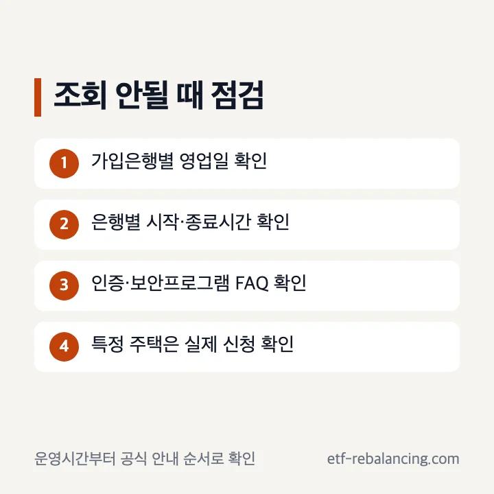 청약통장 조회 안됨 공식 점검 순서