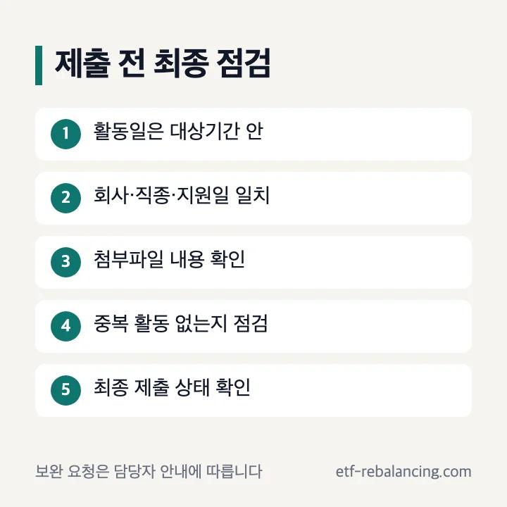 실업급여 구직활동 제출 전 최종 점검