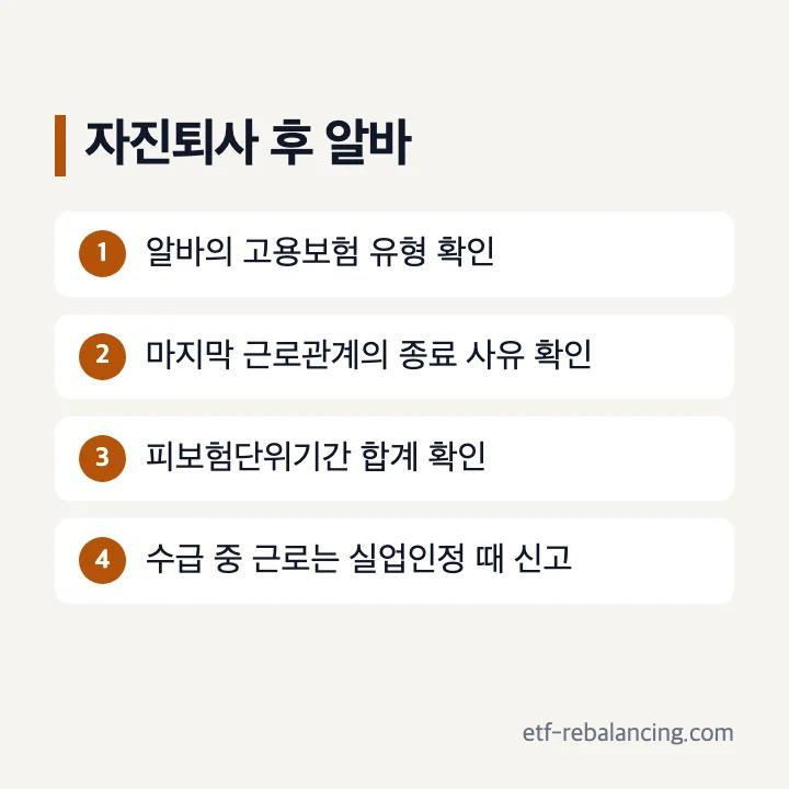 실업급여 자진퇴사 후 알바 확인 순서