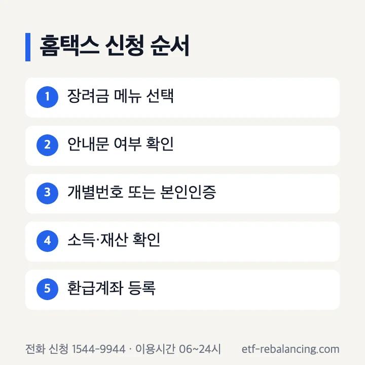 근로자녀장려금 홈택스 신청 순서