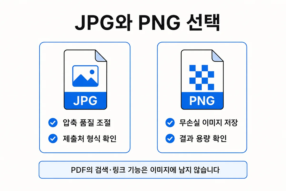 JPG 압축 품질과 PNG 무손실 저장의 차이