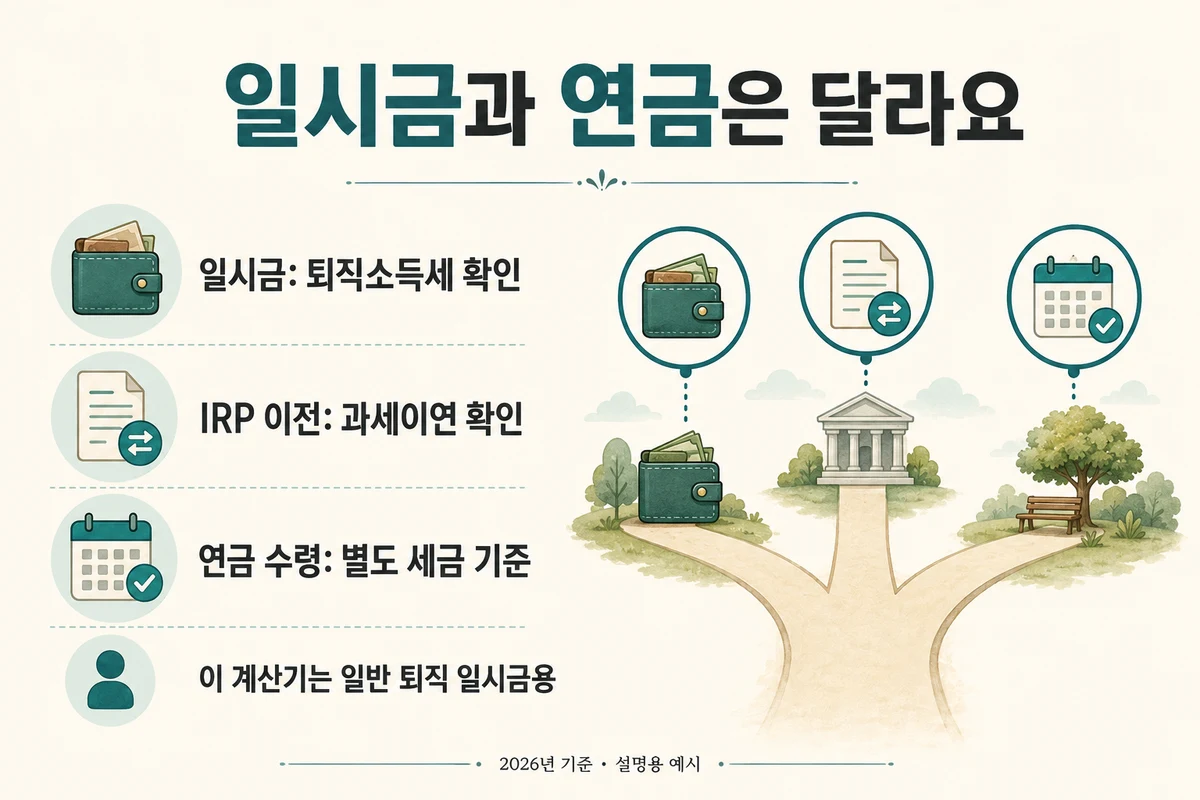퇴직 일시금·IRP 이전·연금 수령의 과세 처리 구분