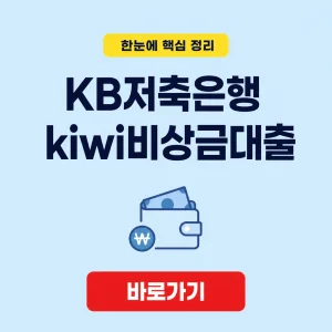 KB저축은행 kiwi비상금대출 대상과 금리 및 금융소비자 보호 기준 7 KB저축은행 kiwi비상금대출 대표 이미지