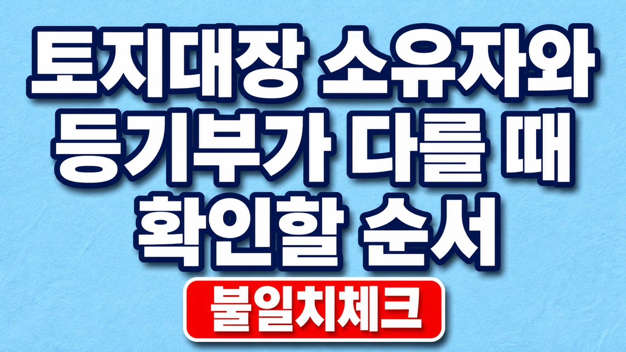토지대장 소유자와 등기부가 다를 때 확인할 순서