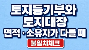 토지등기부와 토지대장 면적·소유자가 다를 때 1 토지등기부와 토지대장 면적·소유자가 다를 때