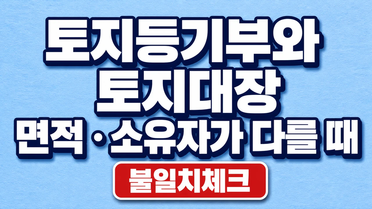 토지등기부와 토지대장 면적·소유자가 다를 때 1 토지등기부와 토지대장 면적·소유자가 다를 때