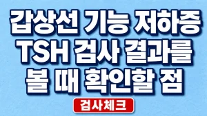 갑상선 기능 저하증 TSH 검사 결과를 볼 때 확인할 점