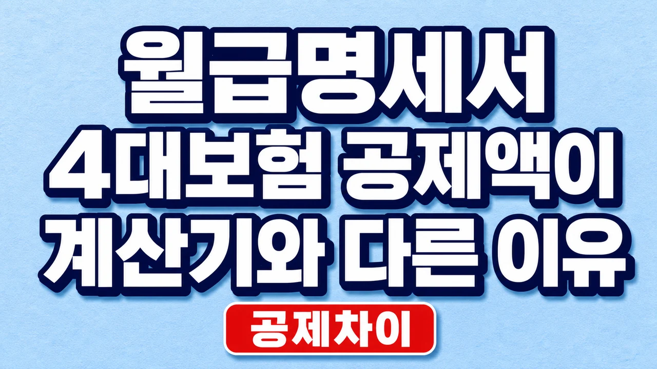 월급명세서 4대보험 공제액이 계산기와 다른 이유