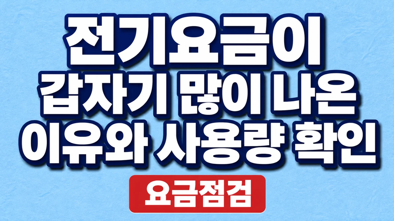 전기요금이 갑자기 많이 나온 이유와 사용량 확인