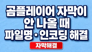 곰플레이어 자막이 안 나올 때 파일명·인코딩 해결 2 곰플레이어 자막이 안 나올 때 파일명·인코딩 해결