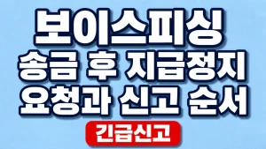 보이스피싱 송금 후 지급정지 요청과 신고 순서 4 보이스피싱 송금 후 지급정지 요청과 신고 순서