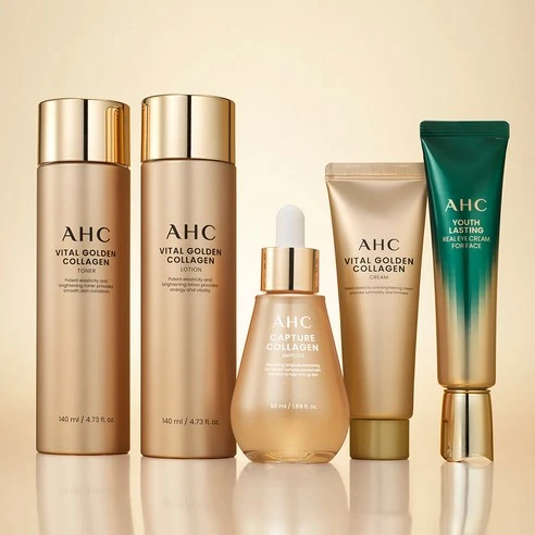 추석 어머니 화장품 선물세트 · AHC 바이탈 골든 콜라겐 유스 토탈 케어 5종 세트 · AHC 바이탈 골든 콜라겐 유스 토탈 케어 5종 세트, 1세트 상세 1 이미지