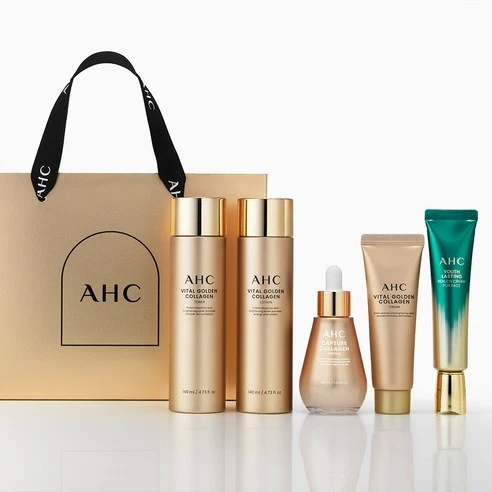 추석 어머니 화장품 선물세트 · AHC 바이탈 골든 콜라겐 유스 토탈 케어 5종 세트 · AHC 바이탈 골든 콜라겐 유스 토탈 케어 5종 세트, 1세트 상세 3 이미지