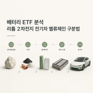 배터리 ETF 분석 리튬 2차전지 전기차 밸류체인 구분법 1 배터리 ETF 분석 리튬 2차전지 전기차 밸류체인 구분법