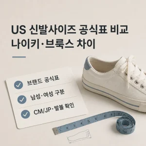 US 신발사이즈 공식표 비교 | 나이키·브룩스 차이 5 US 신발사이즈 공식표 비교 - 브랜드·성별·CM/JP·발볼 확인