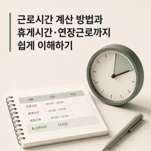 근로시간 계산 기준 | 소정·실근로·법정근로시간 차이 7 근로시간 계산 기준 - 휴게시간과 연장근로 기록 예시