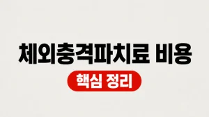 체외충격파치료 비용·실비와 치료기 선택 기준 4 체외충격파치료 비용