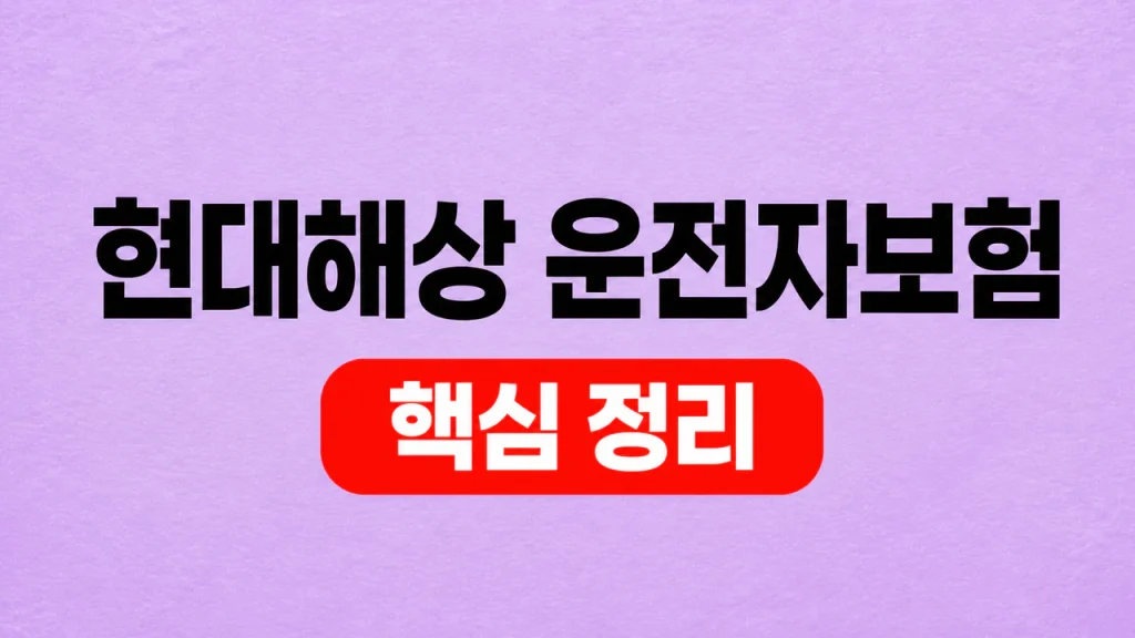 현대해상 운전자보험