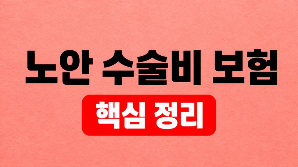 노안 수술비 보험·실손 보장 확인 방법 1 노안 수술비 보험