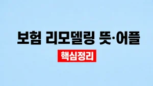 보험 리모델링 뜻과 어플 이용 전 해지 비교 2 보험 리모델링 뜻·어플