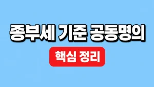 종부세 기준 공동명의
