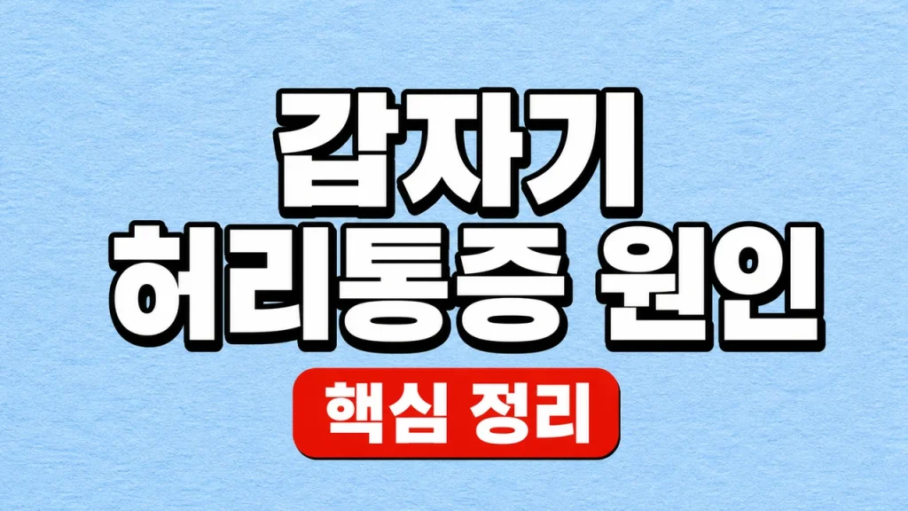 갑자기 허리통증 원인