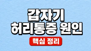 갑자기 허리통증 원인과 응급 진료가 필요한 신호 6 갑자기 허리통증 원인