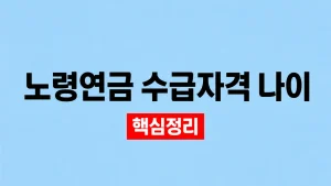 노령연금 수급자격 나이
