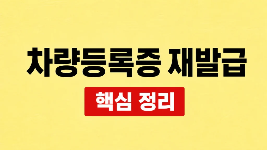 차량등록증 재발급