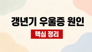 갱년기 우울증 원인과 증상·치료 기준 7 갱년기 우울증 원인
