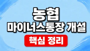 농협 마이너스통장 개설