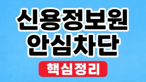 신용정보원 안심차단 신청·해제와 조회 방법 3 신용정보원 안심차단